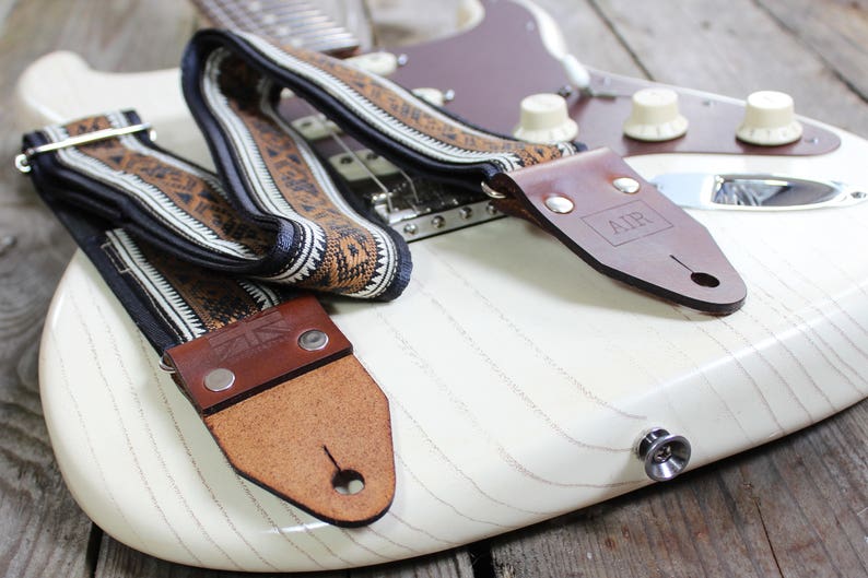 Guitar Strap / Leather Guitar Strap / Vintage Guitar Strap Etsy