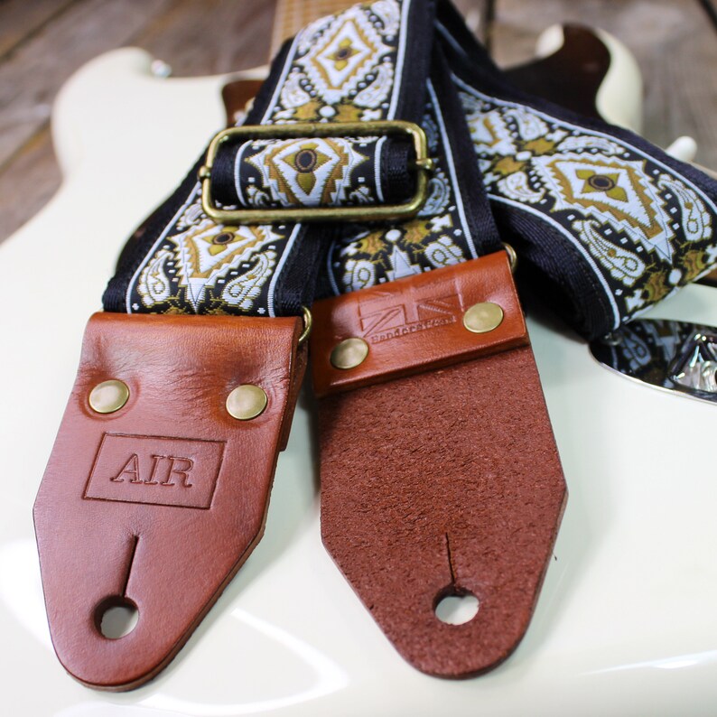 Guitar Strap / Leather Guitar Strap / Vintage Guitar Strap Etsy