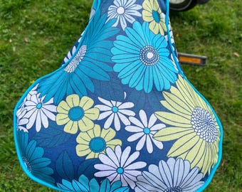 Protector de sillín de bicicleta repelente al agua, AZUL VINTAGE