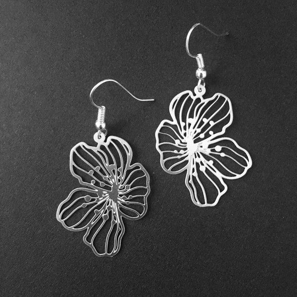 Boucles d'oreilles Hibiscus