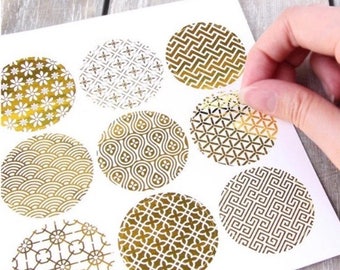 Round golden Stickers