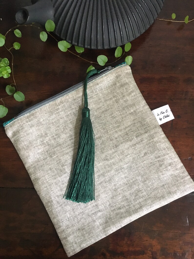 Coated linen kit and lined and zipped cotton Necessary Make-up kit Little Bazaar Bag kit Toilet kit
