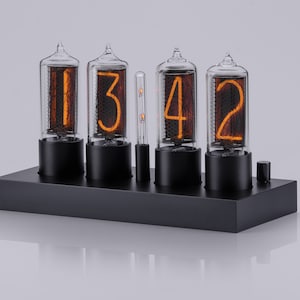 ZIN18 IN-18 New Nixie Tube Clock 4 Nixie Tubes Black Aluminium Base Wifi Android/ios setup Classic Design
