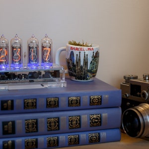IN-14 Nixie tube Clock assembled with ENCLOSURE and adapter 4-tubes by MILLCLOCK image 5
