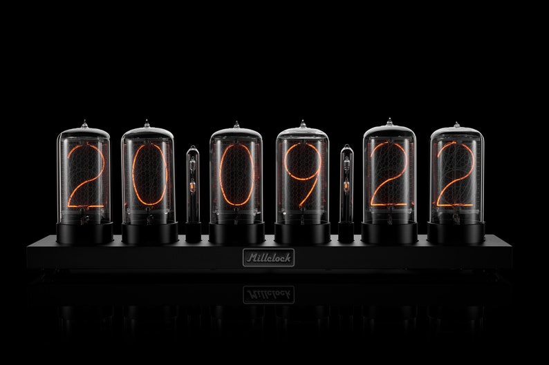 ZIN-70 Authentic Nixie Tubes Clock in Classic Black Aluminum Case Modern Design Retro Table Office Clock Christmas Holiday Gift image 3