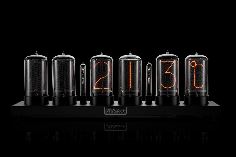 ZIN-70 Authentic Nixie Tubes Clock in Classic Black Aluminum Case Modern Design Retro Table Office Clock Christmas Holiday Gift image 2