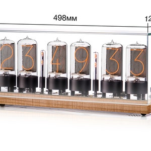 Easy Replaceable ZIN-70 Nixie tube Clock assembled with walnut base and and glass cover z568m size image 2