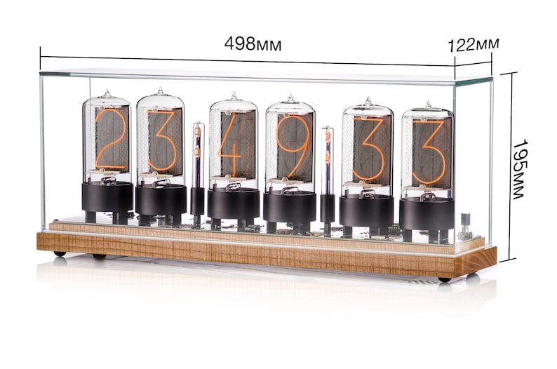 Easy Replaceable ZIN-70 Nixie tube Clock assembled with walnut base and and glass cover z568m size image 2