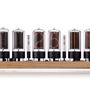 Easy Replaceable ZIN-70 Nixie tube Clock assembled with walnut base and and glass cover z568m size image 5