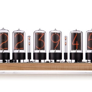 Easy Replaceable ZIN-70 Nixie tube Clock assembled with walnut base and and glass cover z568m size image 3