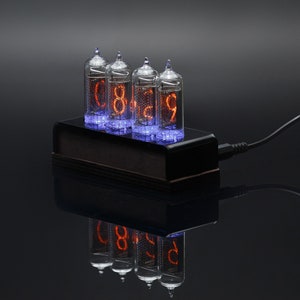 Nixie Tube Clock IN-14 tube classic wood and black case 4-tubes Gift Idea for Dad Husband Boyfriend Vintage Style by MILLCLOCK image 5