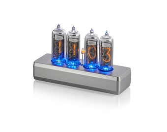 Nixie Tube Clock on 4 IN-14 Tubes || Assembled Aluminium Case Silver Colour 4 Tubes