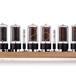 Easy Replaceable ZIN-70 Nixie tube Clock assembled with walnut base and and glass cover z568m size image 6