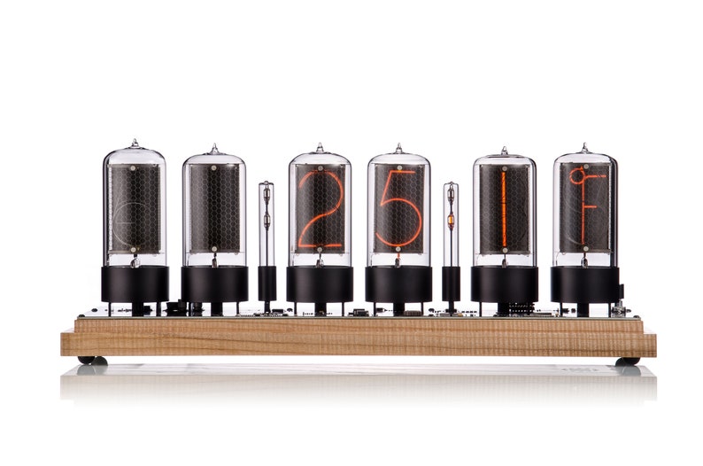 Easy Replaceable ZIN-70 Nixie tube Clock assembled with walnut base and and glass cover z568m size image 6