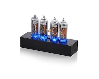 Nixie Tube Clock on 4 IN-14 Tubes || Assembled Aluminium Classic Case Black Colour 4 tubes