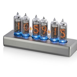 Nixie Tube Clock on 6 IN-14 Tubes || Assembled Aluminium Case Silver Colour