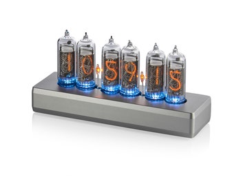 Nixie Tube Clock on 6 IN-14 Tubes || Assembled Aluminium Case Silver Colour