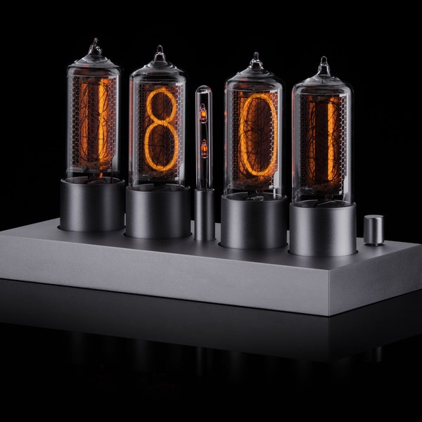 ZIN18 IN-18 Nixie Tube Clock Silver Anodized Classic Aluminium Case Wifi Android/ios setup Transparent 4 Tubes