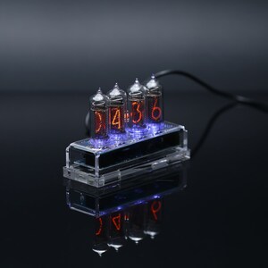 IN-14 Nixie tube Clock assembled with ENCLOSURE and adapter 4-tubes by MILLCLOCK image 2
