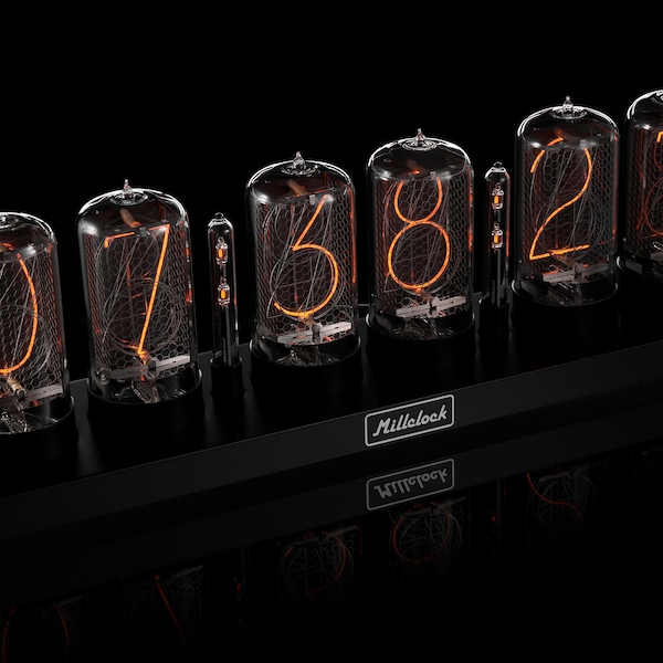 ZIN-70 Authentic Nixie Tubes Clock in Classic Black Aluminum Case Modern Design | Retro Table Office Clock | Christmas Holiday Gift