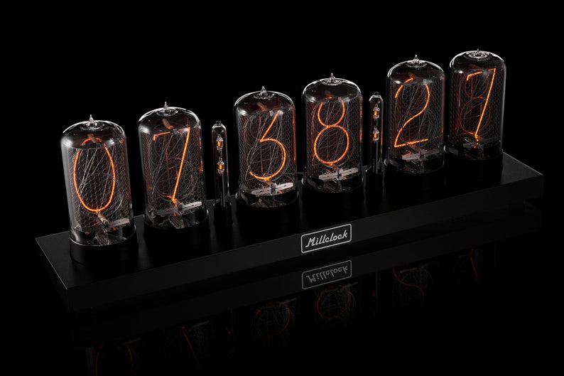 ZIN-70 Authentic Nixie Tubes Clock in Classic Black Aluminum Case Modern Design Retro Table Office Clock Christmas Holiday Gift image 1
