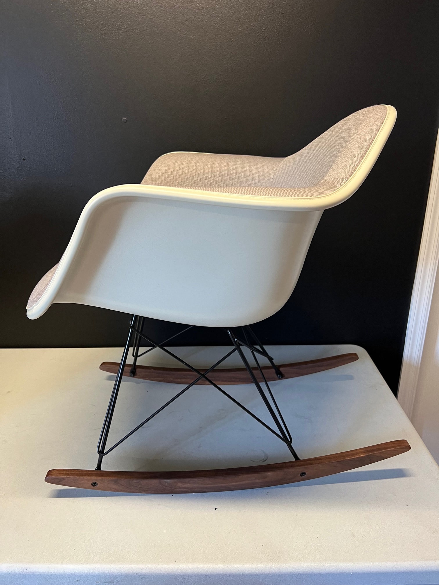 Original HERMAN MILLER Eames Tan Parchment Fiberglass ROCKER Shell