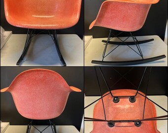 Original 1960s Eames for Herman Miller Red Orange Fiberglass Shell ...
