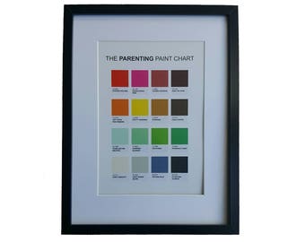 The Parenting Paint Chart A4 wall art print poster