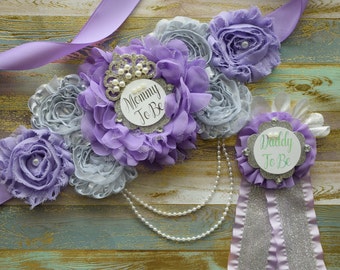 lavender and silver baby shower theme