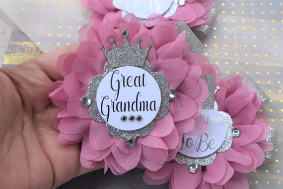 Mauve Dirty Pink Mommy To Be Corsage Pin, Silver Dusty Pink Corsage Pin, Mauve Pink Pin, Old Pink Baby Shower Sash, Custom Corsage Pin