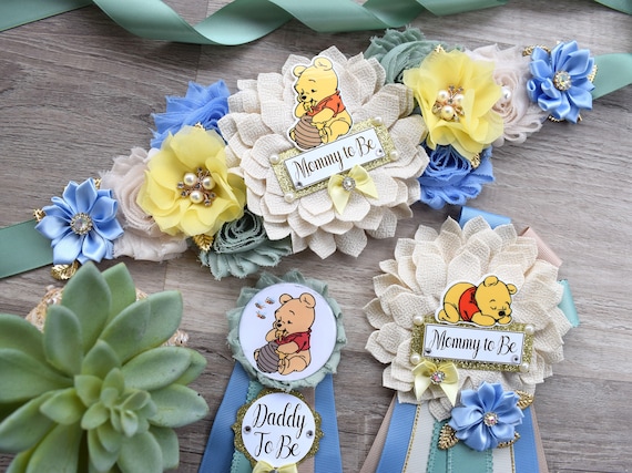 Classic Winnie the Pooh Baby Shower, Winnie the Pooh Mommy To Be Pin, Classic Winnie the Pooh, Winnie the Pooh Mommy and Daddy Pin, Custom
