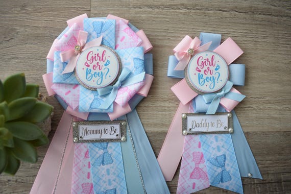 Gender Reveal Pink Blue Baby Shower, Pink Blue Mommy To Be Pin, Gender Reveal Daddy To Be Pin, Gender Reveal Party, Baby Shower, Custom