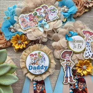 Cowboy Sheriff Woody Baby Shower, Maternity Sash, Mommy To Be Pin, Daddy To Be Pin, Custom Baby Shower Set bild 9
