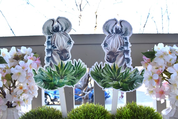 Zebra Cake Toppers, Safari Baby Shower Party, Zebra Baby Shower Centerpieces Decorations, Boy Room Nursery Decor, New Mom Gifts - S0001