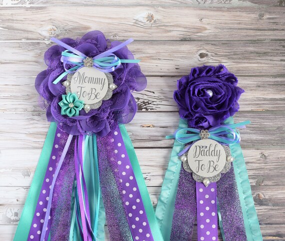 purple and turquoise baby shower