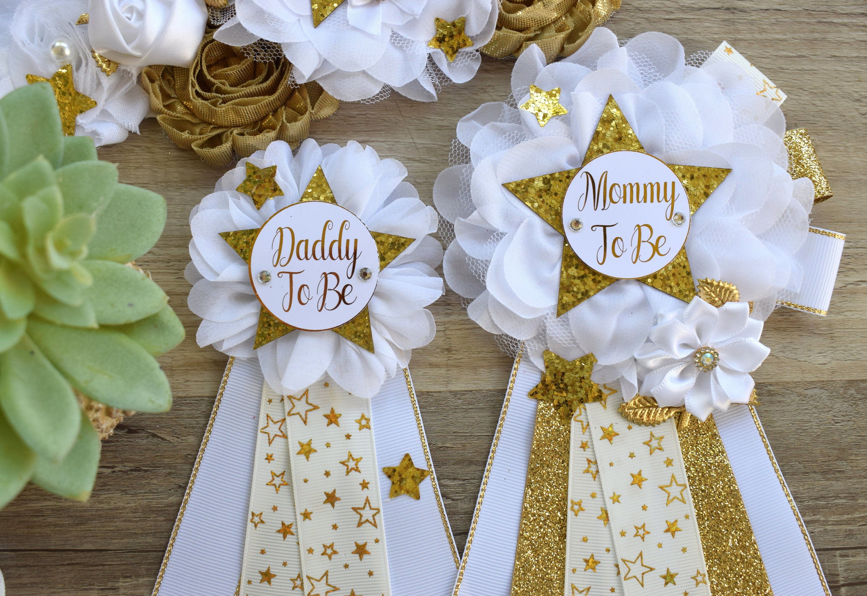 White Twinkle Twinkle Little Star Baby Shower, White Gold Maternity Sash, Twinkle Gender Reveal Gold, Mommy To Be Pin, Daddy To Be Pin