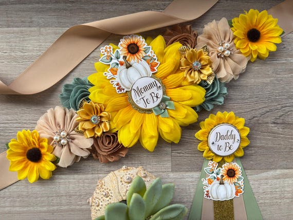 Pumpkin Sunflower Baby Shower, Sage Pumpkin Mommy To Be, Sunflower Daddy To Be, Fall Gender Reveal Baby Shower, Pumpkin & Sunflower Theme