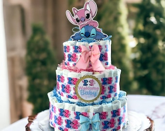 Gender Reveal Diaper Cake Baby Shower, Diaper Cake Centerpieces Decor, Room Nursery Decor, New Mom Gifts