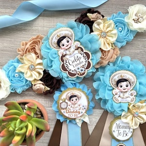 Cielito Women\'s Floral Belt - Blue, White, Cream Cielito Lindo Mom Sash - Etsy main image 3