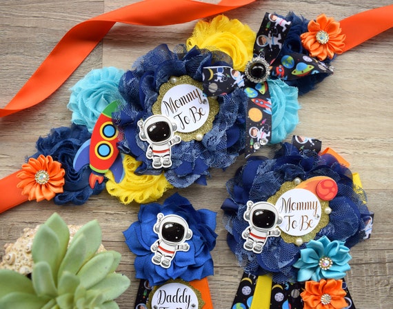 Planets and Space Baby Shower, Space Maternity Sash, Out of Space Mommy To Be, Planets Rocket Daddy To Be, Baby Shower Gift, Gender Reveal