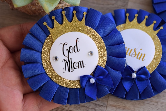 Royal Blue Pin, Prince Boy Baby Shower, Royal Prince Family Pin, Royal Blue Gold Baby Shower, Family & Guest Pin, Custom