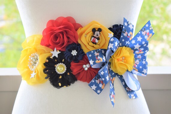 Mickey Baby Shower Mickey Mouse Maternity Sash Mickey Mommy Etsy