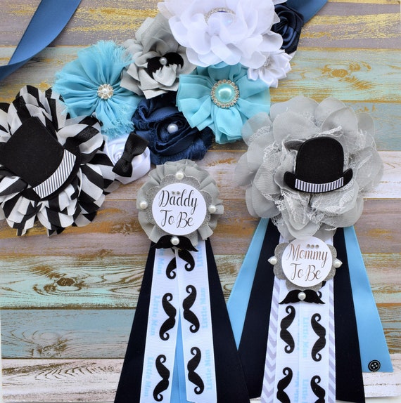 Little Man Maternity Sash and Corsage Pin, Little Man Baby Shower, Little Man Flower Sash, Little Man Corsage Pin, Little Gentleman, Custom