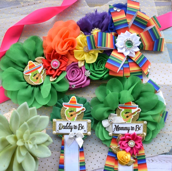 Fiesta Serape Baby Shower, Fiesta Mommy To Be Sash, Mexican Daddy To Be, Mexico Cactus Colorful Rainbow Floral Fiesta Themed Maternity Sash