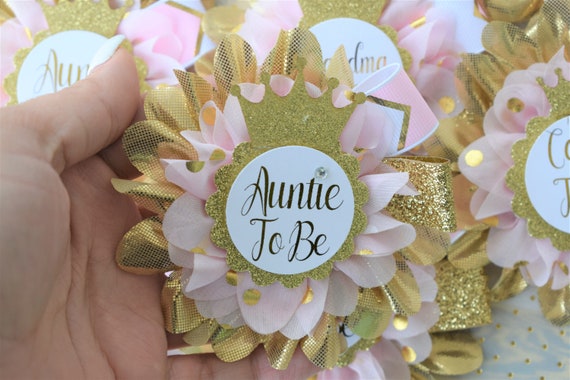 Pink Gold Family Pin, Pink Gold Guest Pin, Pink Gold Baby Shower Guest Pin, Pink Gold Baby Shower, Mommy and Daddy To Be, Pink Gold Shower