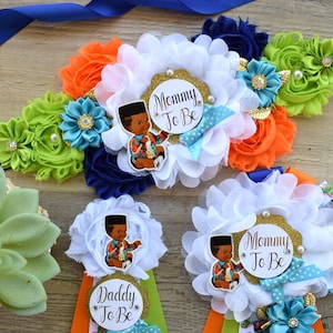  Growing a Prince Sash & Flower Crown Kit - Baby Shower Sash  Prince Baby Boy Shower Baby Sprinkle (Blue) : Baby