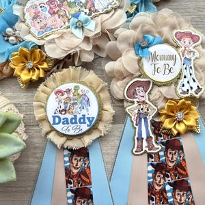 Cowboy Sheriff Woody Baby Shower, Maternity Sash, Mommy To Be Pin, Daddy To Be Pin, Custom Baby Shower Set bild 3