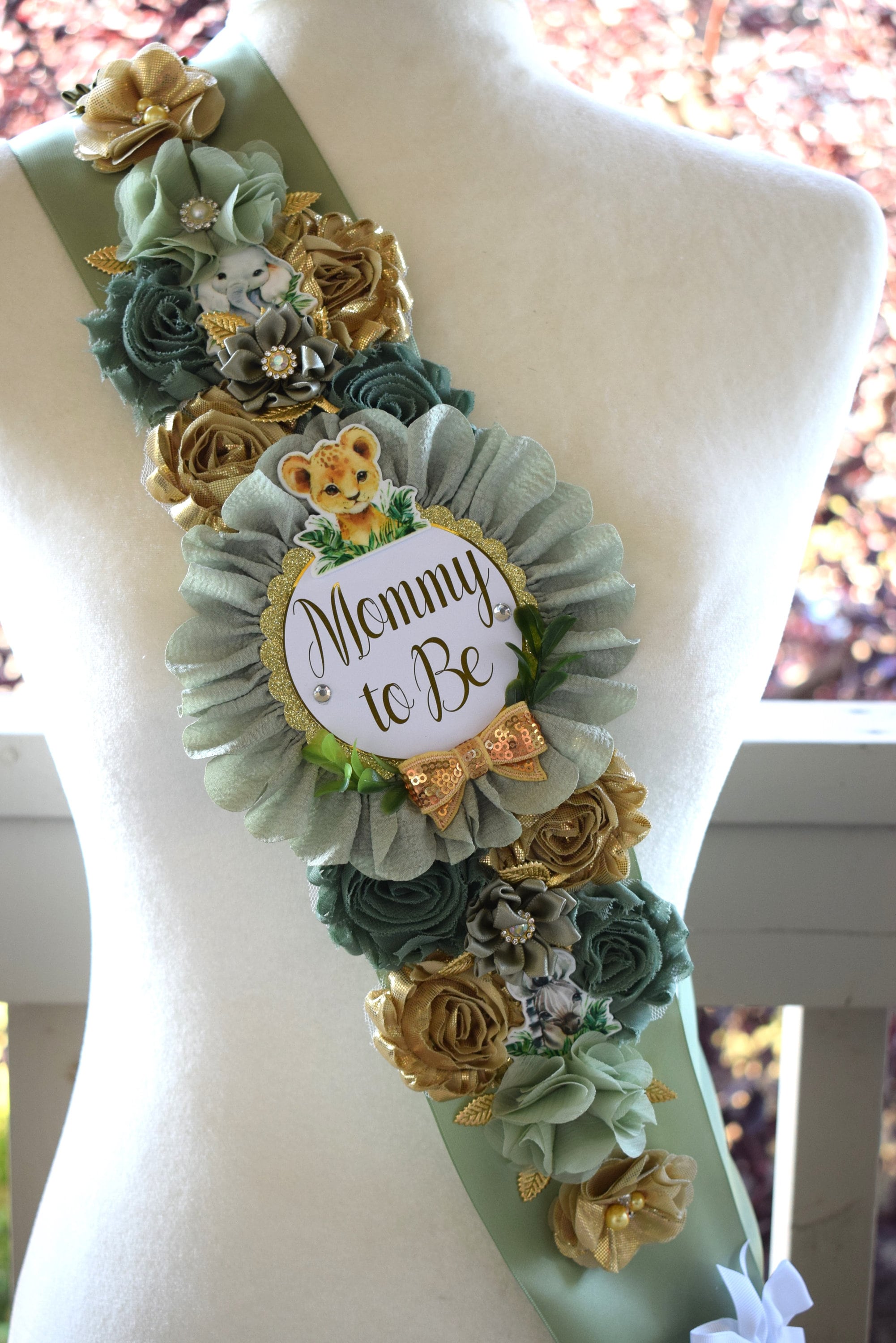 Jungle Safari Animal Baby Shower, Jungle Safari Shoulder Sash and Daddy To Be Pin, Safari Shoulder Sash, Baby Shower Shoulder Sash - S0001