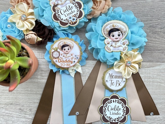 Boy Cielito Lindo Baby Shower, Maternity Sash, Blue Cielito Lindo Mommy To Be Pin, Daddy To Be Pin, Baby Shower Gift, Custom Order Welcome