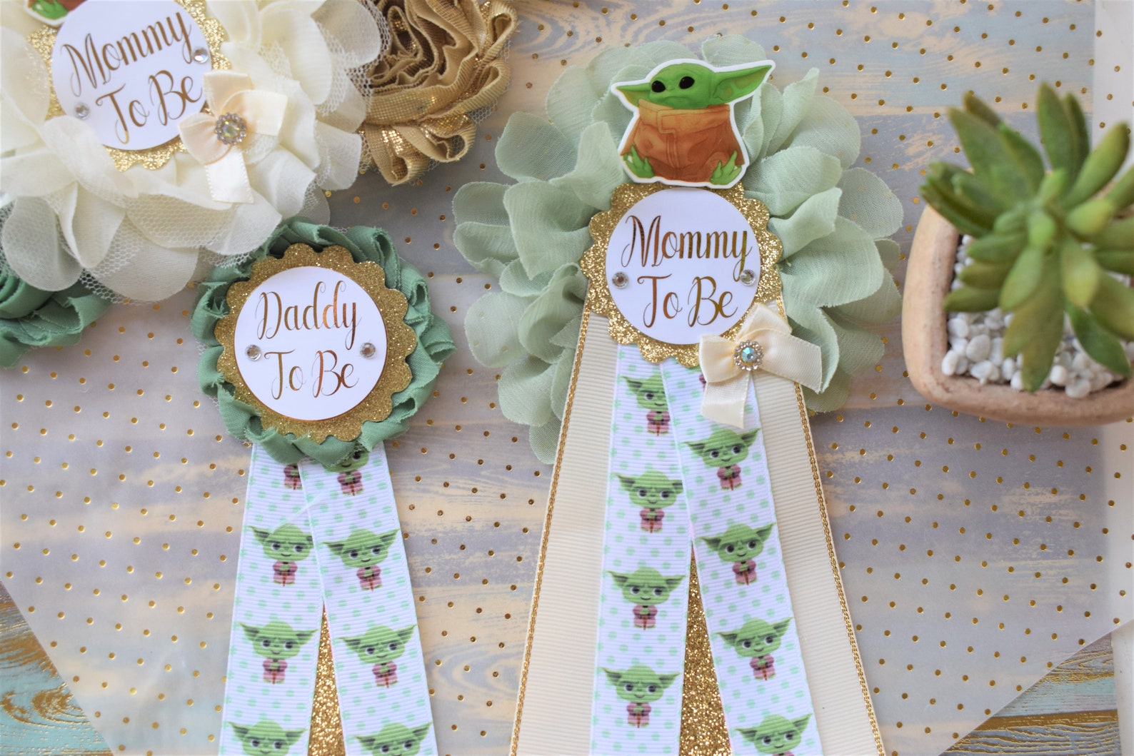 Baby Yoda Baby Shower Green Black Flower Sash Yoda Star Wars Etsy
